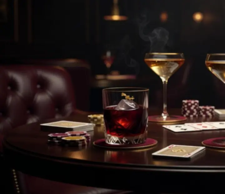 Koktejly a drinky v atmosféře večerního baru
