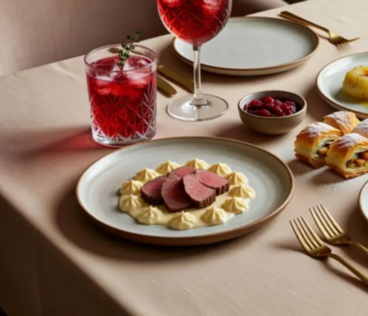 Sezónní jídla a koktejly v restauraci